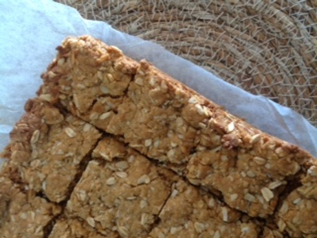 Picture of an ANZAC biscuit slice.