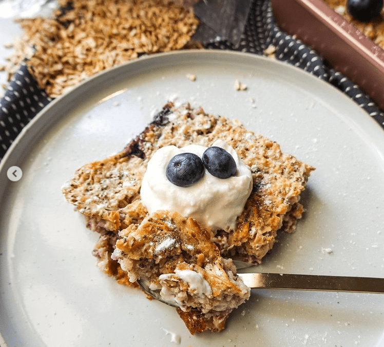 Blueberry Cheesecake Oatmeal Bake